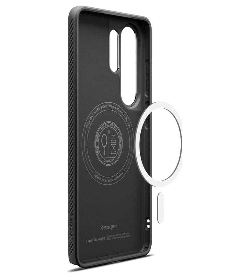 Magsafe Калъф за Samsung S26 Ultra, Spigen Liquid Air Mag Fit Matte Black Case, Черен (5)