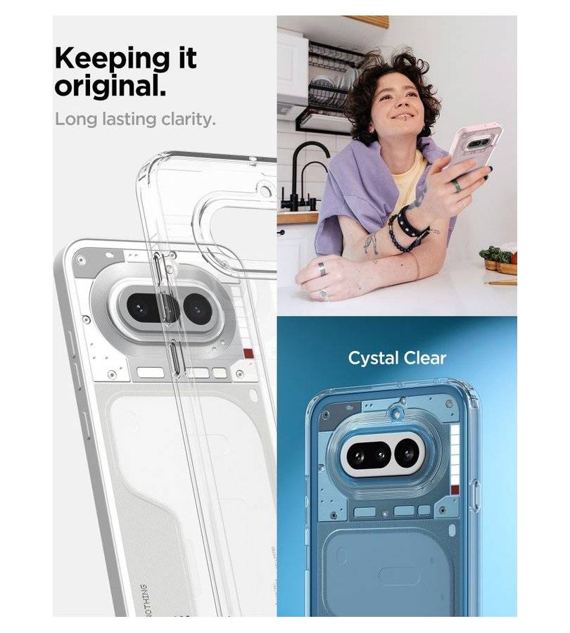Противоударен Калъф за Nothing phone 4A, Spigen Ultra Hybrid Case, Прозрачен (5)