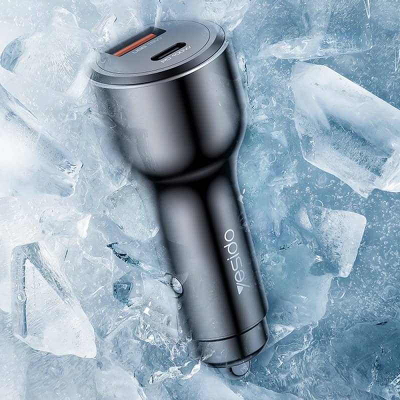 Зарядно за Кола USB-C/A, Yesido Y65 100W 5A PD/QC3.0, Черен (3)