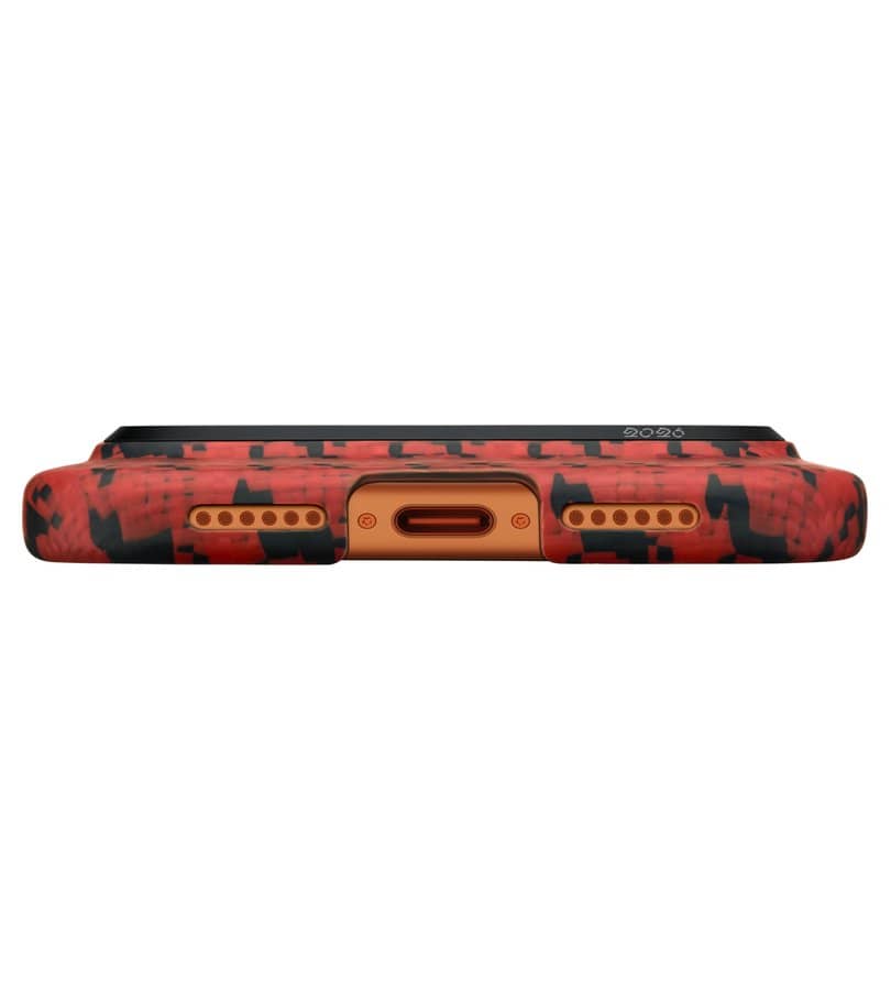 Magsafe Калъф за iPhone 17 Pro Max, Pitaka Edge Happiness Rides Case Cinnabar Steed, Червен (7)