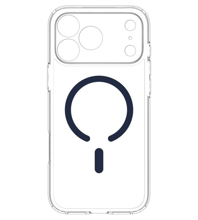 Magsafe Калъф за iPhone 18 Pro Max/ 17 Pro Max, Spigen Ultra Hybrid Mag Fit Case Clear/Deep Blue, Прозрачен (9)