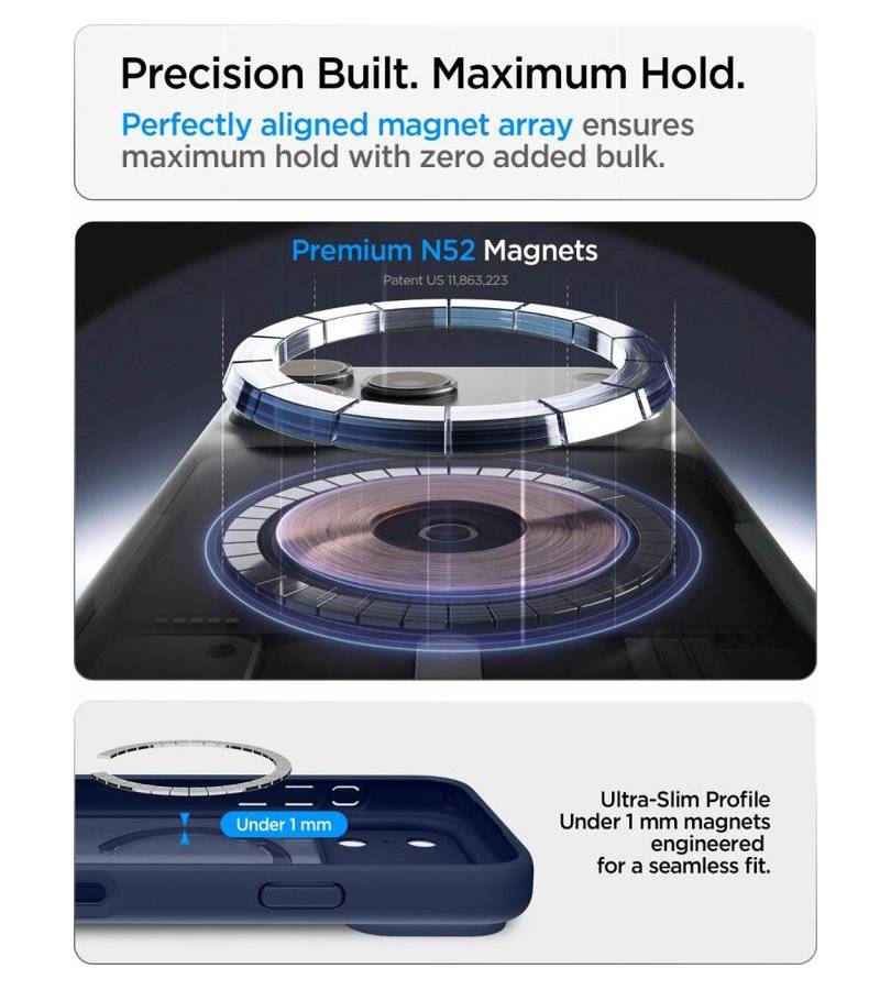 Magsafe Калъф за iPhone 18 Pro/ 17 Pro, Spigen Ultra Hybrid Frost Mag Fit Case, Тъмно Син (12)