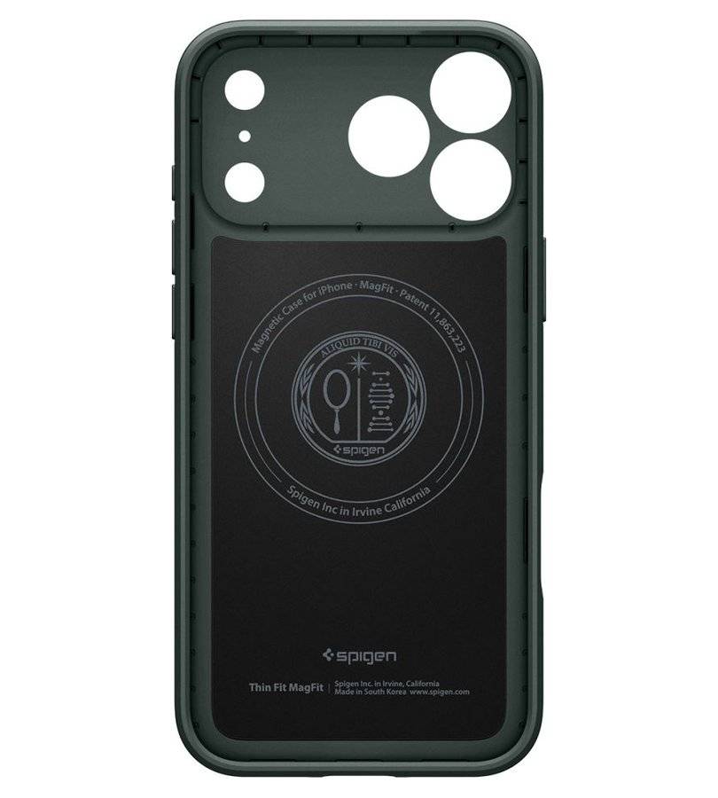 Magsafe Калъф за iPhone 18 Pro Max/ 17 Pro Max, Spigen Thin Fit Mag Fit Case, Зелен (4)