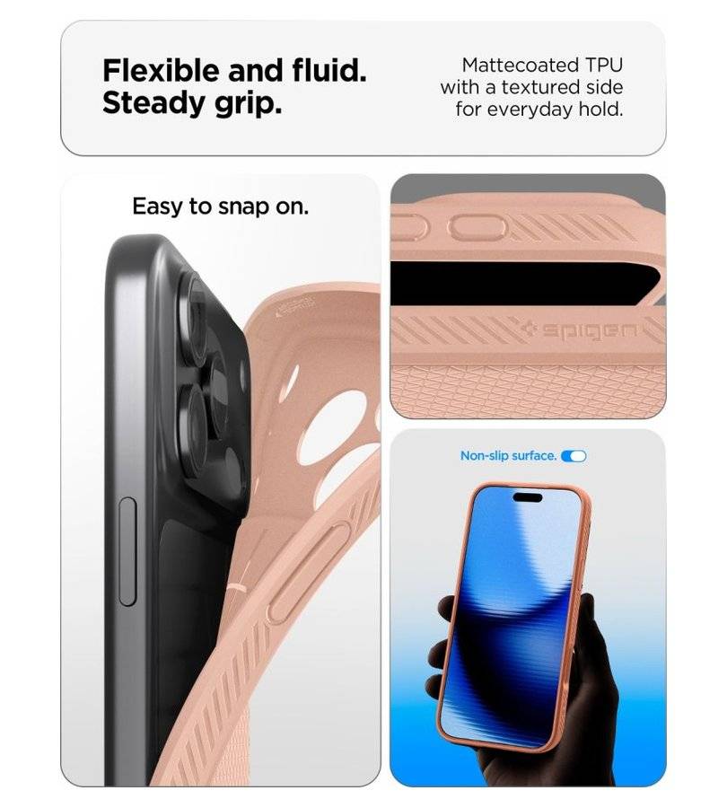 Противоударен Калъф за iPhone 18 Pro Max/ 17 Pro Max, Spigen Liquid Air Case, Розов (6)