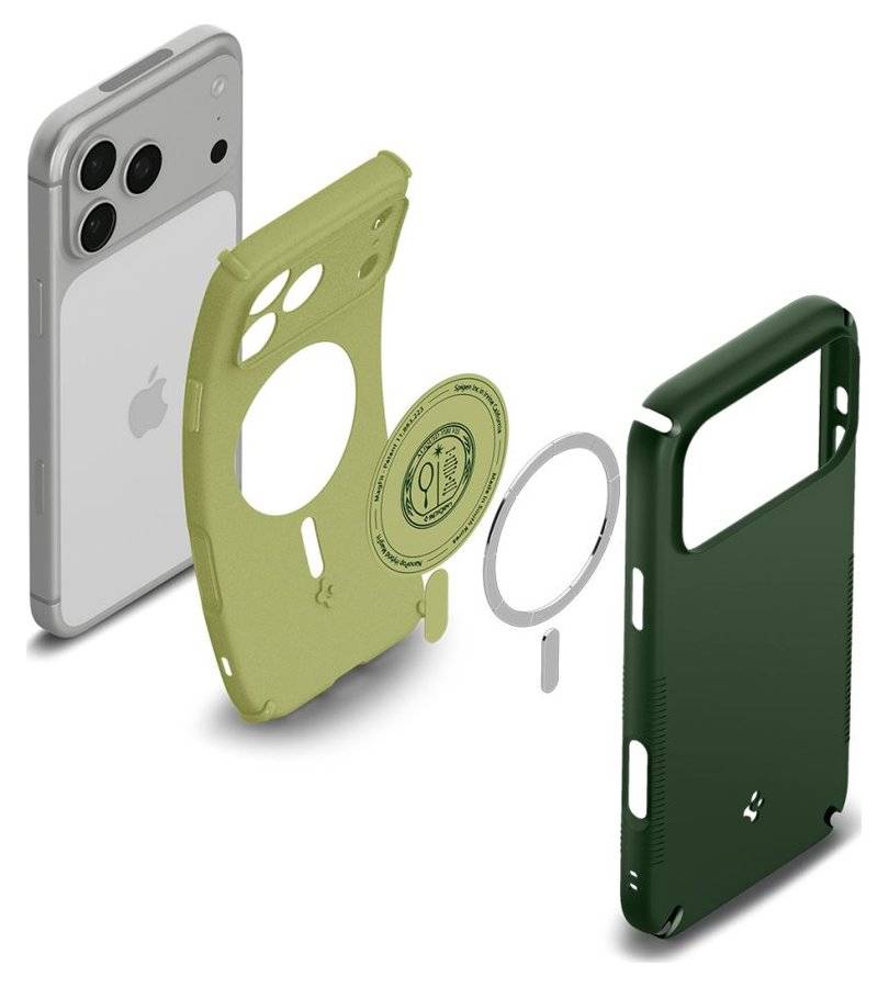 Magsafe Калъф за iPhone 18 Pro/ 17 Pro, Spigen Nano Pop Hybrid Mag Fit Case, Зелен (6)