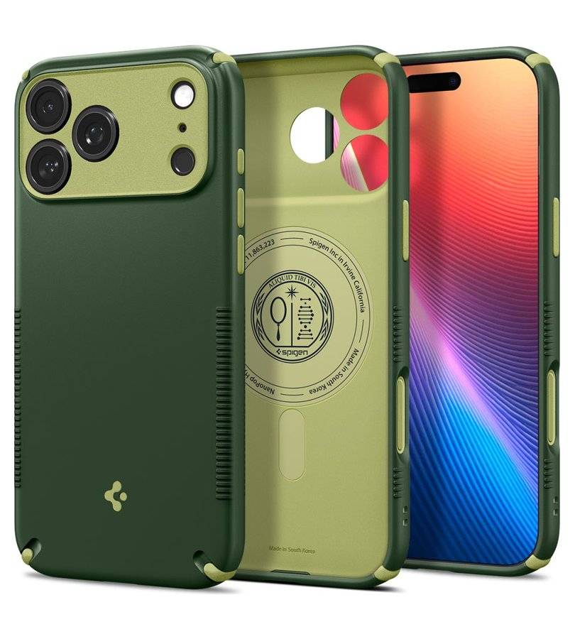 Magsafe Калъф за iPhone 18 Pro/ 17 Pro, Spigen Nano Pop Hybrid Mag Fit Case, Зелен (2)