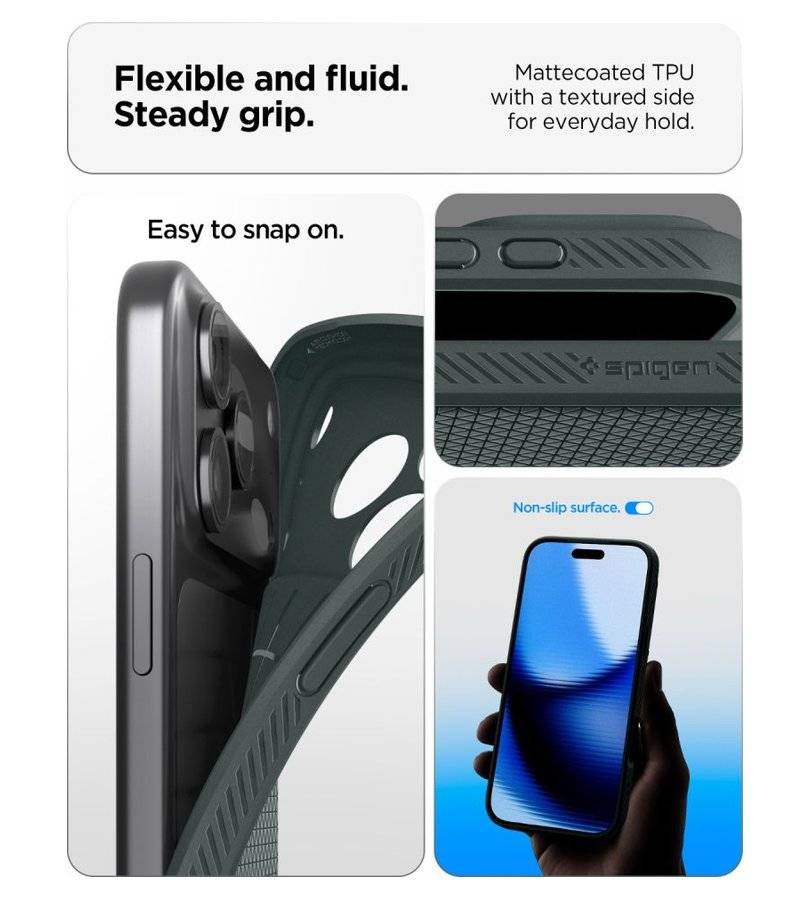 Противоударен Калъф за iPhone 18 Pro Max/ 17 Pro Max, Spigen Liquid Air Case, Зелен (7)