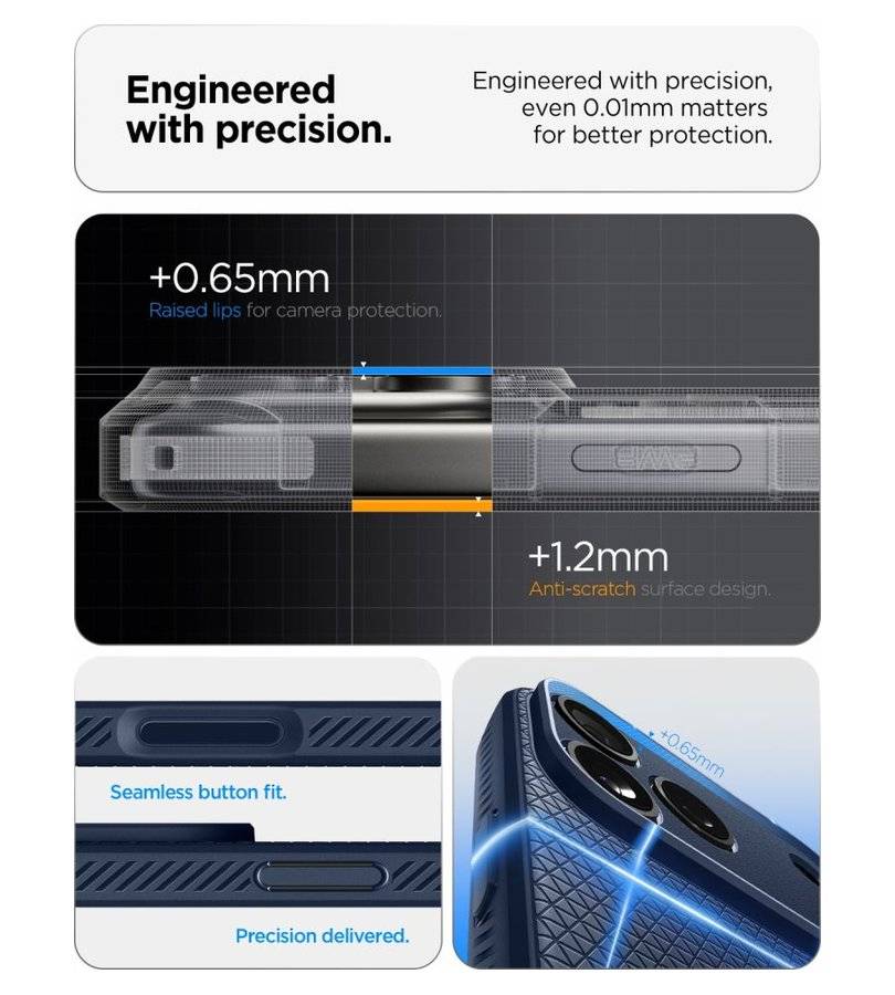 Противоударен Калъф за iPhone 18 Pro/ 17 Pro, Spigen Liquid Air Case, Тъмно Син (8)