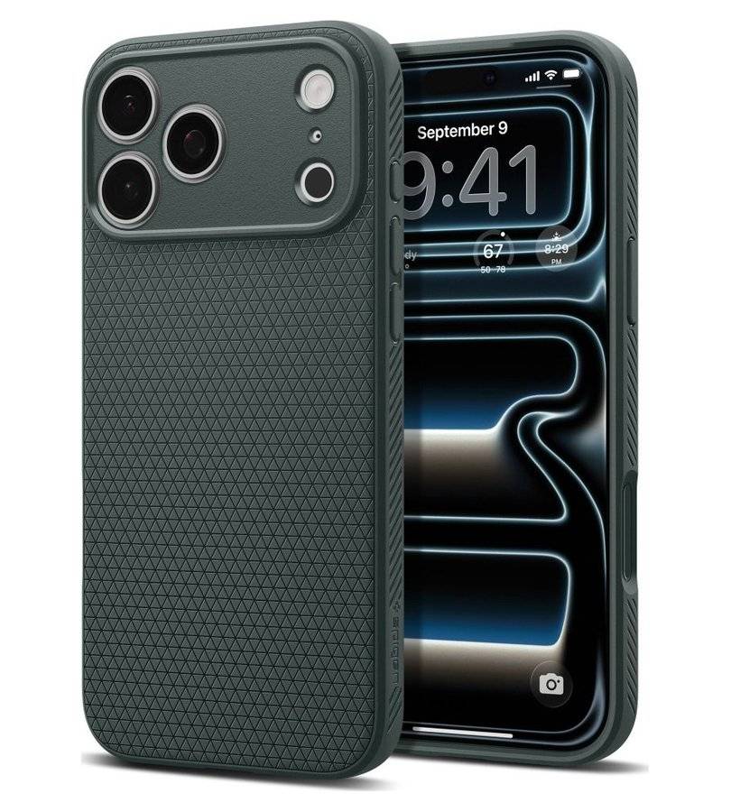 Противоударен Калъф за iPhone 18 Pro/ 17 Pro, Spigen Liquid Air Case, Зелен