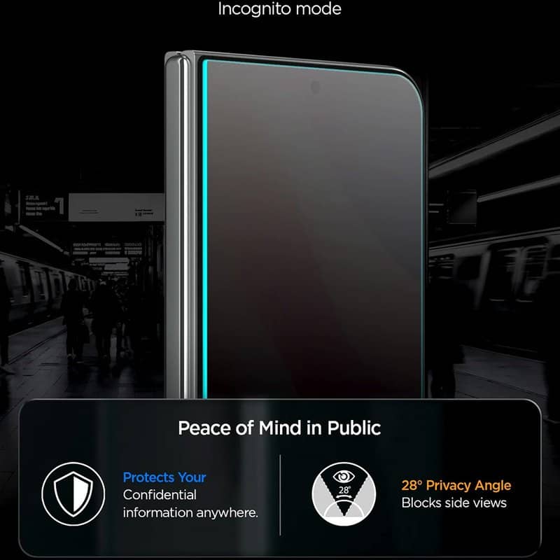 Затъмняващ Протектор за iPhone Duo, Spigen Privacy Glas.tR EZ Fit Pro, Черен (2)