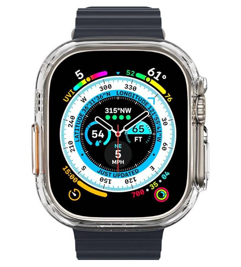 Калъф за Apple Watch Ultra 1/ 2/ 3/ 4 49mm, Spigen Thin Fit Case, Прозрачен (5)