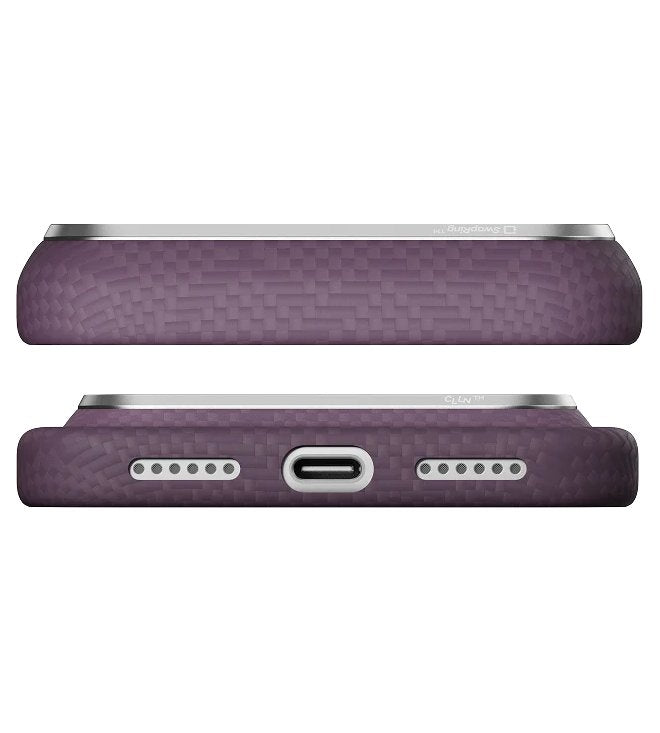 Magsafe Калъф за iPhone 18 Pro Max/ 17 Pro Max, Pitaka Edge PTK Weaving Case Charoite Purple, Лилав (7)