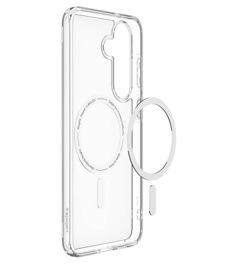 Magsafe Калъф за Samsung S26 FE, Spigen Ultra Hybrid Mag Fit Case Clear/White, Прозрачен (7)