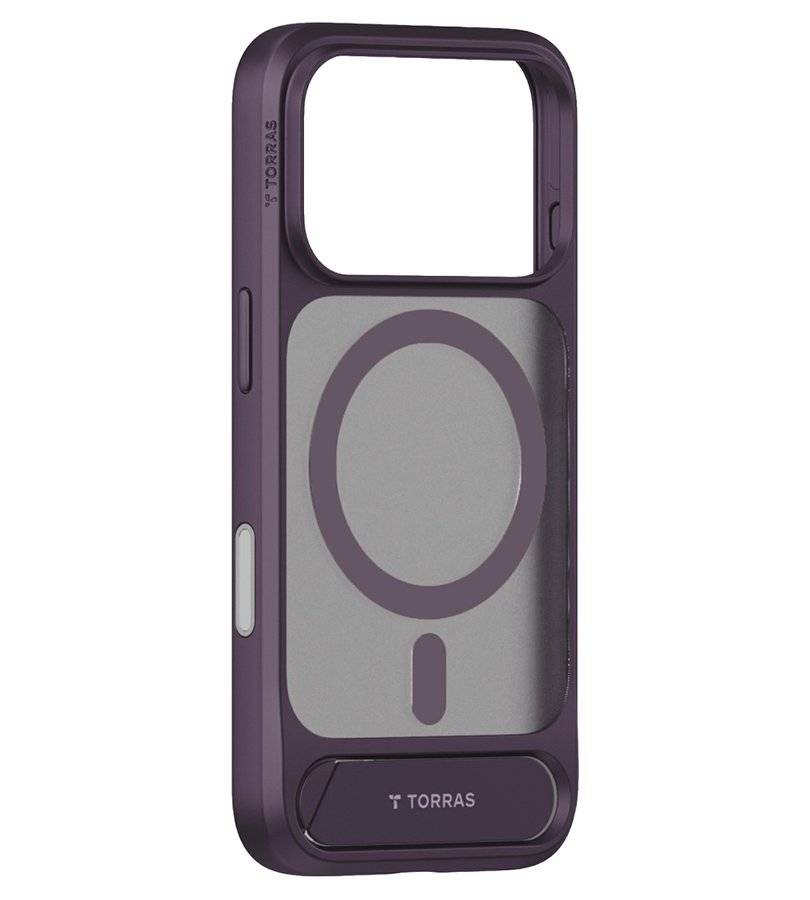 Magsafe Калъф за iPhone 17 Pro Max/ 18 Pro Max, Torras Ostand L1 Guardian Mag Case Burgundy, Бордо (2)