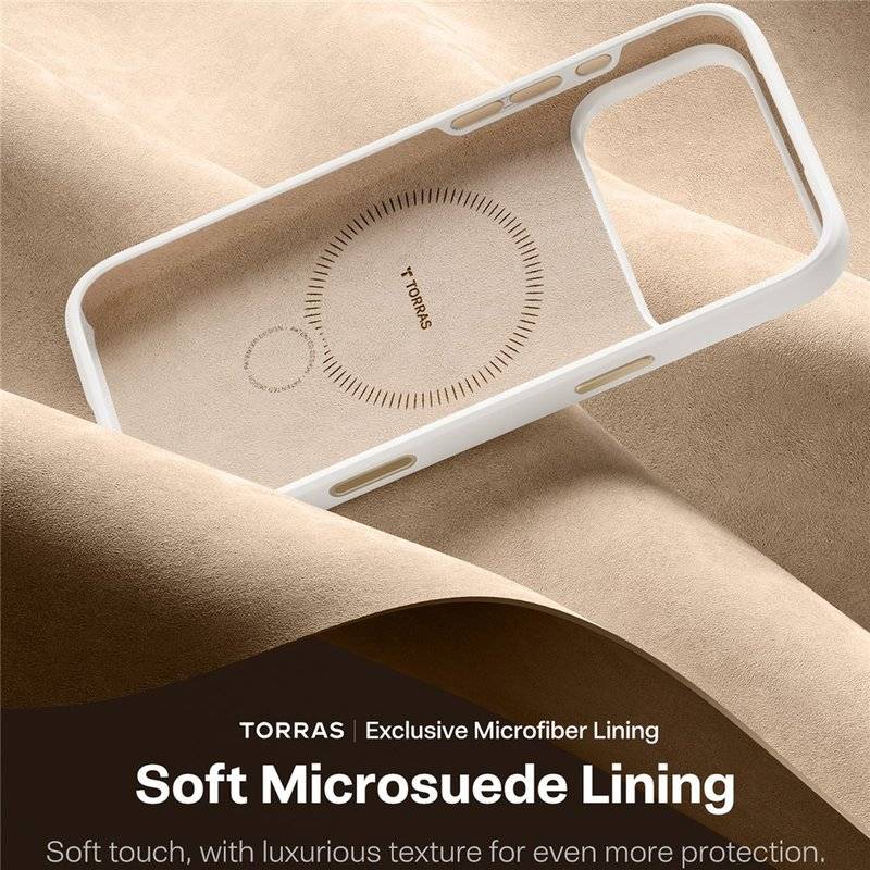 Magsafe Калъф за iPhone 17 Pro Max/ 18 Pro Max, Torras QPRO Silicone Mag Case, Бял (6)