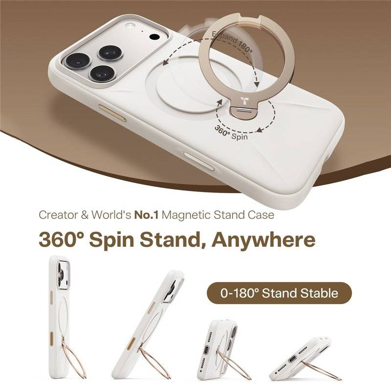Magsafe Калъф за iPhone 17 Pro Max/ 18 Pro Max, Torras QPRO Silicone Mag Case, Бял (5)