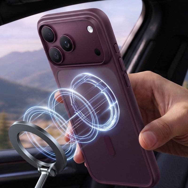 Magsafe Калъф за iPhone 17 Pro Max/ 18 Pro Max, Torras Guardian Magnetic Case Burgundy, Бордо (7)