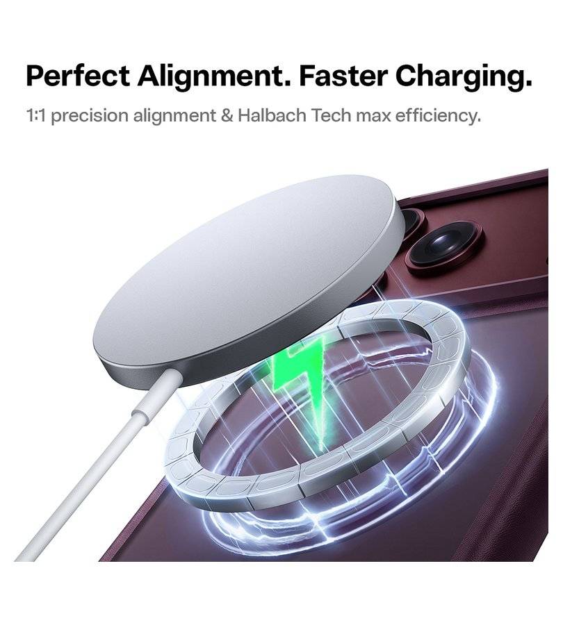 Magsafe Калъф за iPhone 17 Pro Max/ 18 Pro Max, Torras Guardian Magnetic Case Burgundy, Бордо (3)