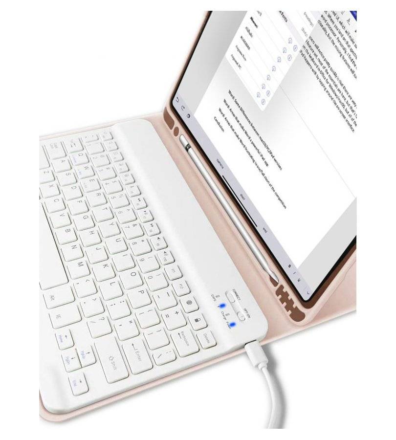 Калъф с Клавиатура за iPad 11th A16/ 10th, Tech-Protect SC Pen Keyboard Case, Розов (4)