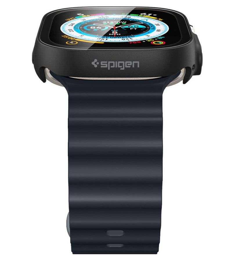 Цялостен Калъф за Watch Ultra 1 / 2 / 3 / 4 49mm, Spigen Thin Fit 360 Case, Черен (17)
