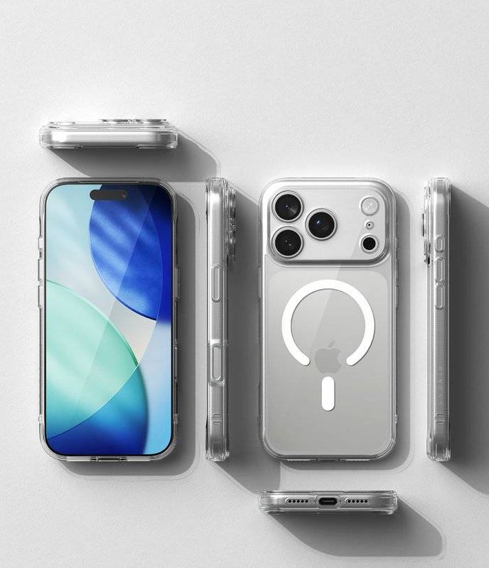 Magsafe Калъф за iPhone 18 Pro Max/ 17 Pro Max, Ringke Fusion Clear Magnetic Case, Прозрачен (5)