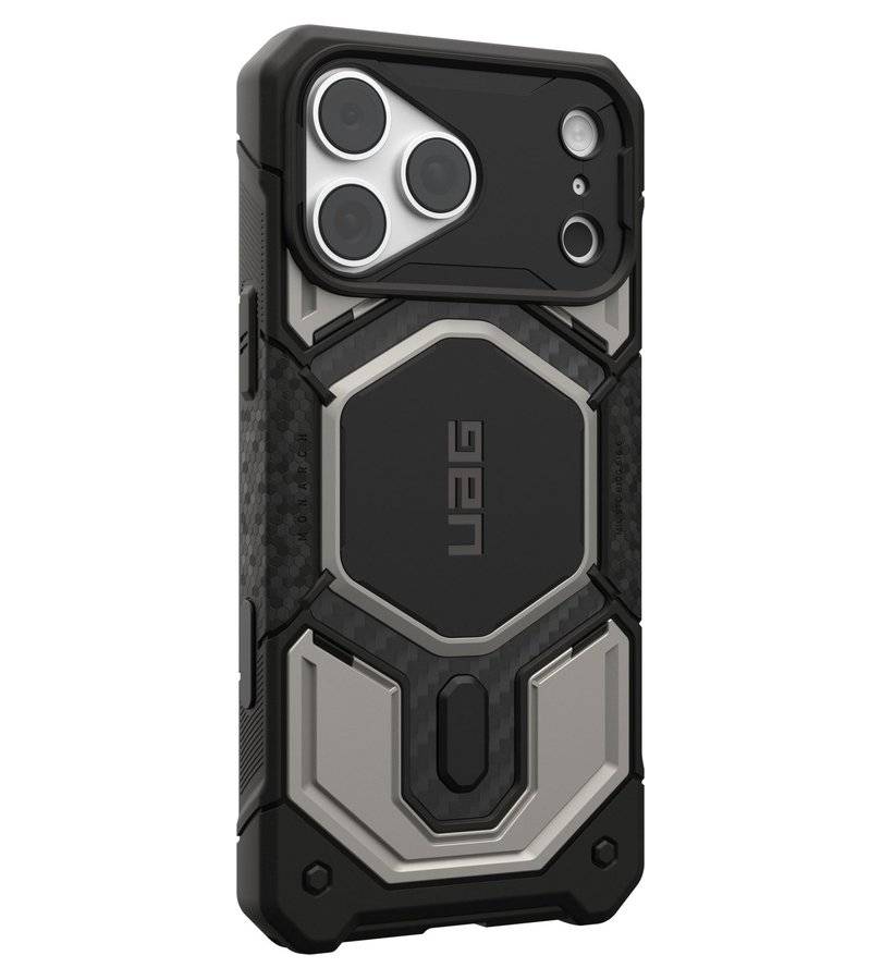 Magsafe Калъф за iPhone 18 Pro Max/ 17 Pro Max, UAG Monarch Pro Carbon Case Titanium, Сив (3)