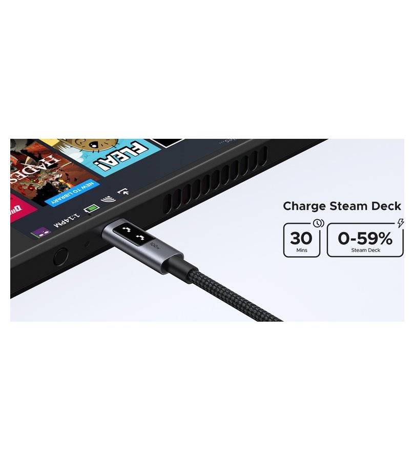 Къс Кабел USB-C to USB-C за Външна Батерия, Ugreen Woven L509 100W 0.5m, Сив (13)