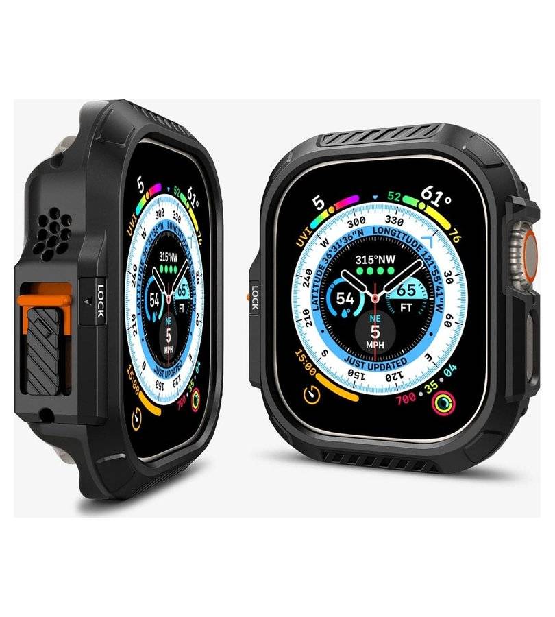 Калъф за Apple Watch Ultra 4/ 3/ 2/ 1 49mm, Spigen Lock Fit Case, Черен (2)