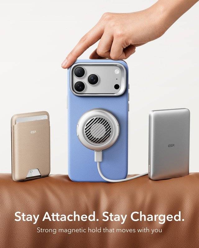 Magsafe Калъф за iPhone 18 Pro/ 17 Pro, ESR Atelier Kickstand Mag Case, Син (5)