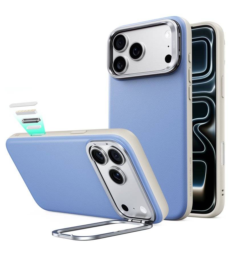 Magsafe Калъф за iPhone 18 Pro/ 17 Pro, ESR Atelier Kickstand Mag Case, Син