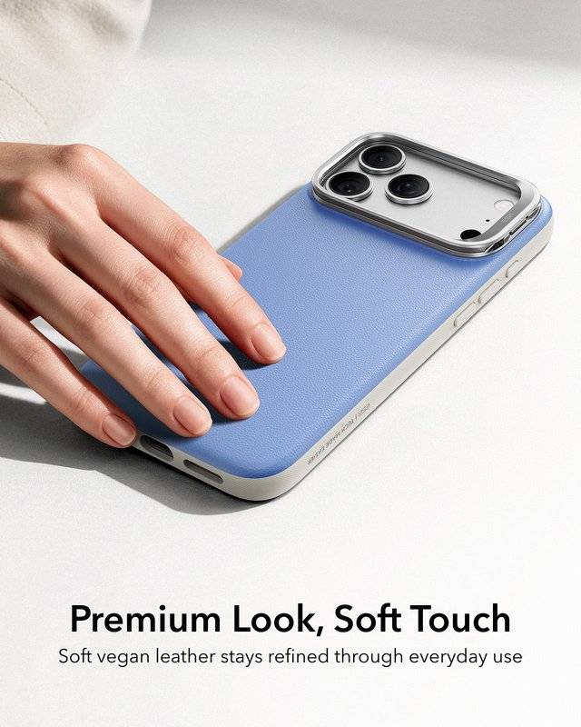 Magsafe Калъф за iPhone 18 Pro/ 17 Pro, ESR Atelier Kickstand Mag Case, Син (3)