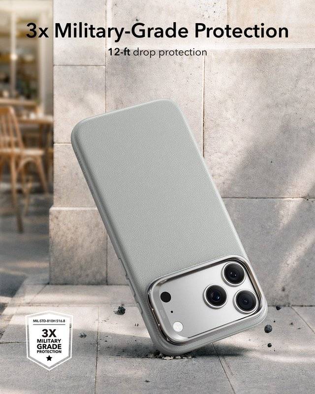 Magsafe Калъф за iPhone 18 Pro/ 17 Pro, ESR Atelier Kickstand Mag Case, Сив (6)
