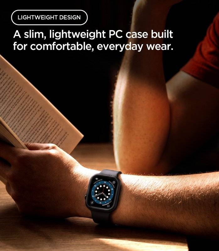 Калъф за Apple Watch 12 46mm, Spigen Thin Fit Case, Черен (4)