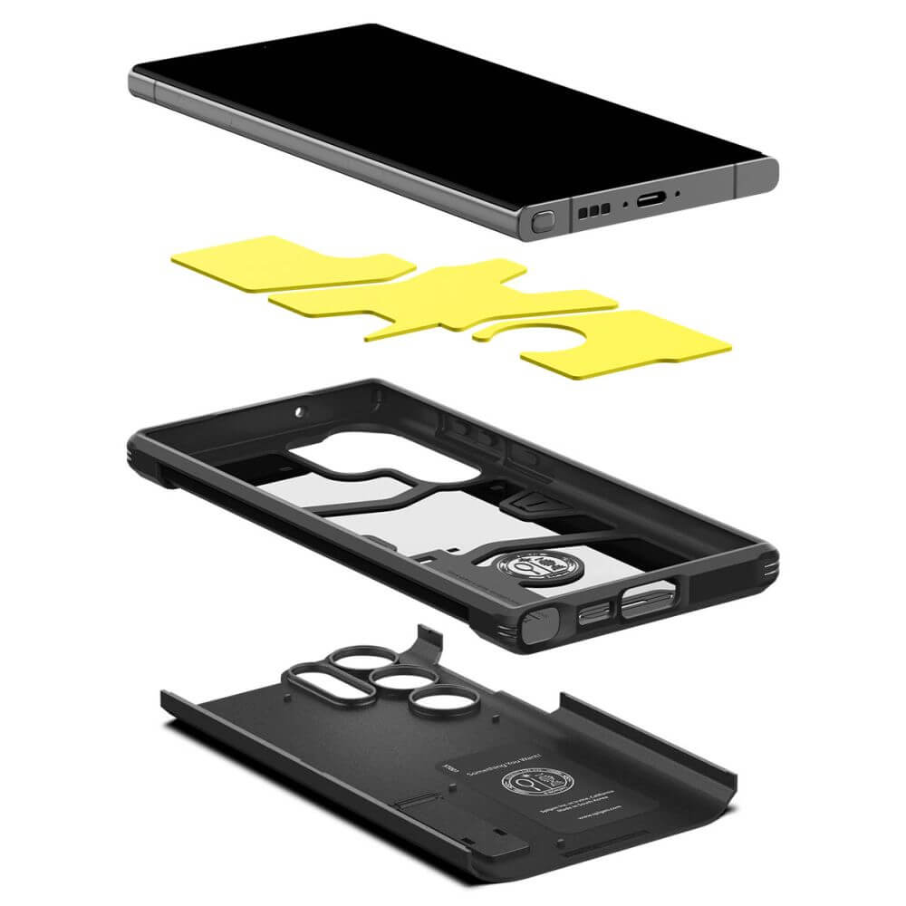 Противоударен Хибриден Калъф за Samsung S23 Ultra, Spigen Tough Armor Case, Черен (7)