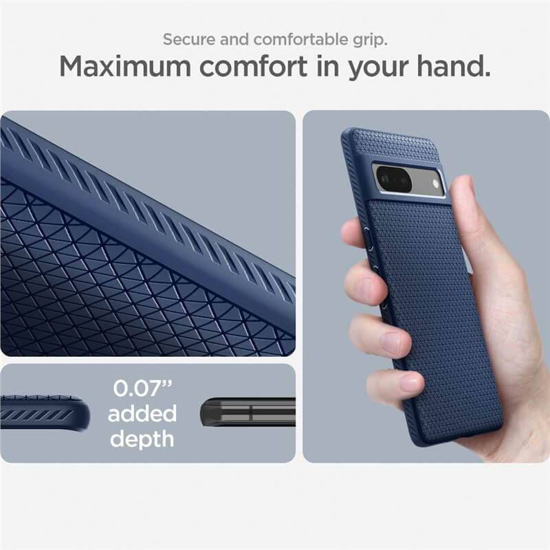 Противоударен Калъф за Google Pixel 7, Spigen Liquid Air Case, Син (7)
