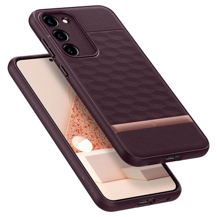 Противоударен Калъф за Samsung S23 Plus, Spigen Caseology Parallax, Бордо (8)