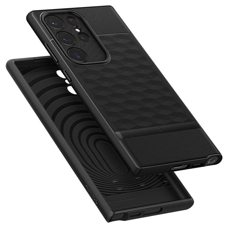 Противоударен Калъф за Samsung S23 Ultra, Spigen Caseology Parallax, Черен (9)