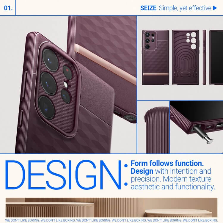 Противоударен Калъф за Samsung S23 Ultra, Spigen Caseology Parallax, Бордо (12)