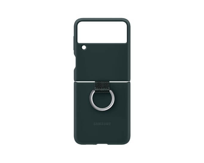 Оригинален Силиконов Калъф за Samsung Z Flip 3, Silicone Ring Cover Case EF-PF711TGEGWW, Тъмно Зелен (2)