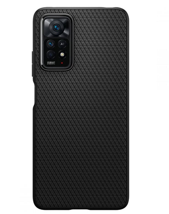 Противоударен Калъф за Xiaomi Redmi Note 11 Pro, Spigen Liquid Air Case, Черен (2)