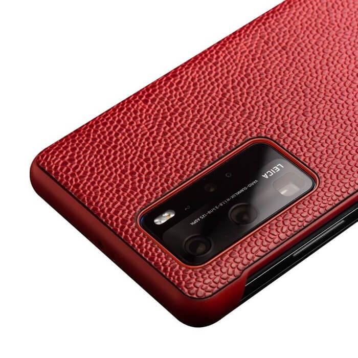 Активен Калъф за Huawei P40 Pro, Qialino Smart Book Case, Червен (5)