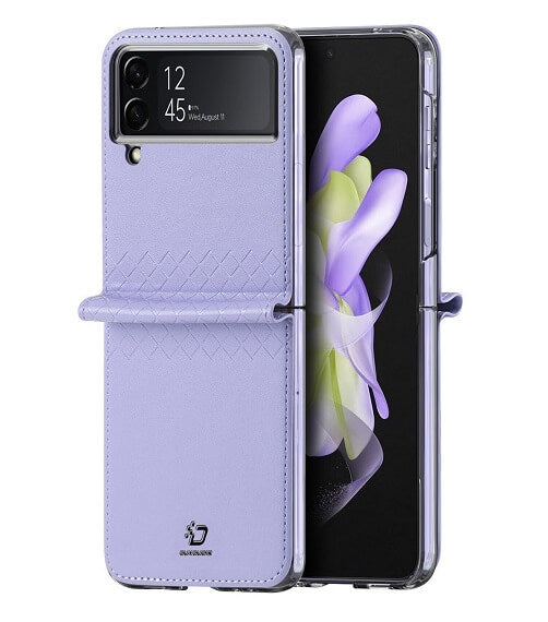Кожен Калъф Samsung Z Flip 4, Dux Ducis Bril Case, Лилав (2)