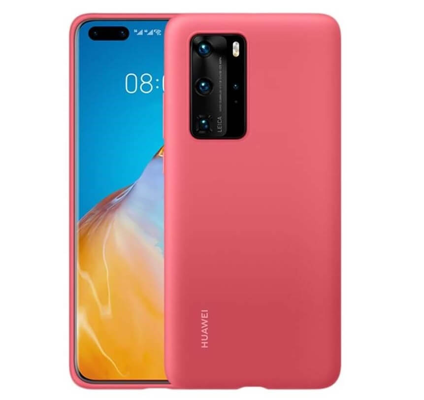 Оригинален Силиконов Калъф за Huawei P40 Pro Soft Silicone Case, Червен