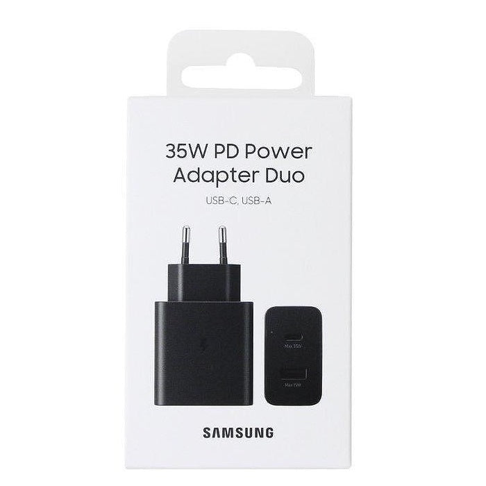 Оригинално Зарядно Samsung Adapter Duo 35W 220V USB-C/USB-A EP-TA220NBE, Черен