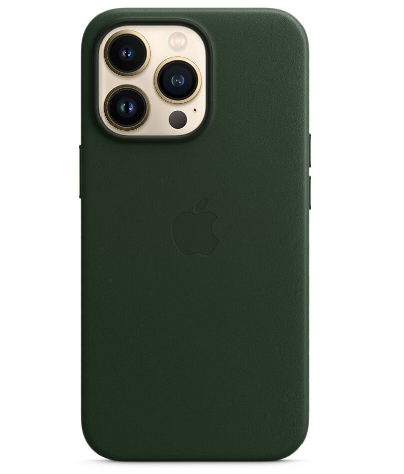 Оригинален Кожен Калъф за iPhone 13 Pro, Leather Magsafe Case MM1G3ZM/A Sequoia, Зелен (3)