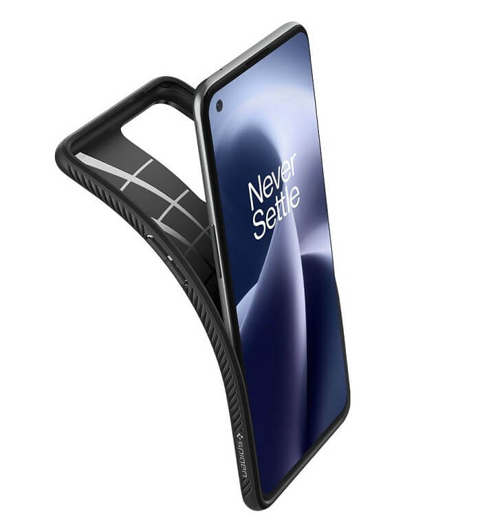 Противоударен Калъф за Oneplus Nord 2T 5G, Spigen Liquid Air Case, Черен (3)
