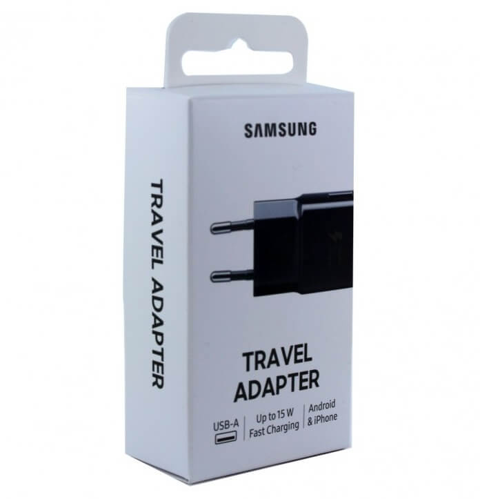 Оригинално Бързо Зарядно за Samsung S10, S9, S8 220v Fast Charger EP-TA20EBE, Черен