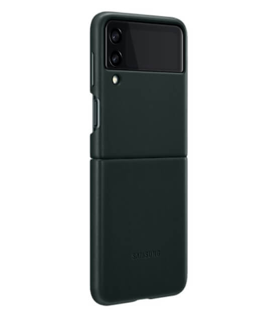 Оригинален Кожен Калъф за Samsung Z Flip 3, Leather Case EF-VF711LGE, Зелен (2)