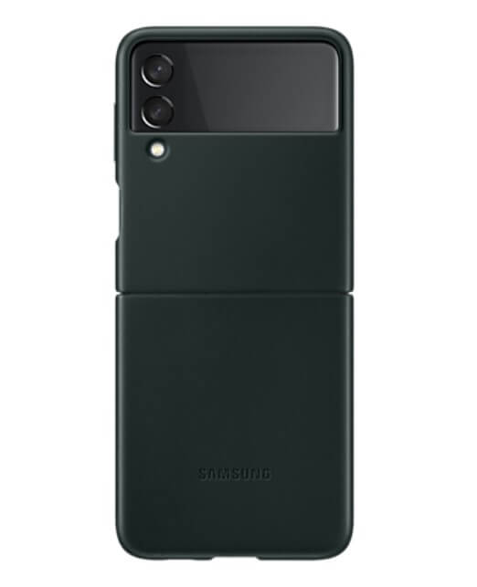 Оригинален Кожен Калъф за Samsung Z Flip 3, Leather Case EF-VF711LGE, Зелен