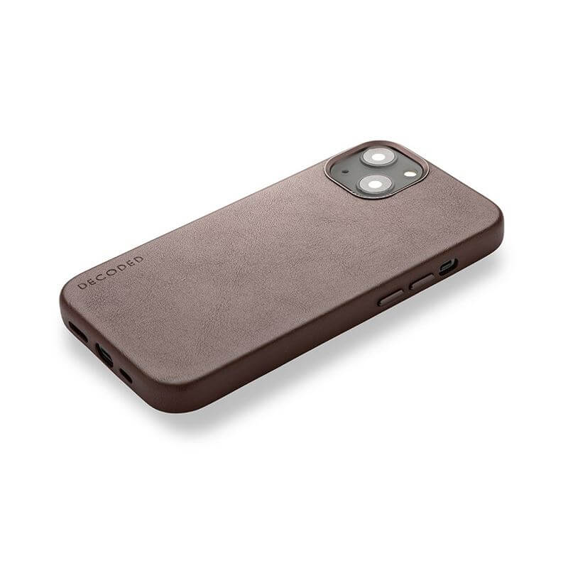 Magsafe Калъф от Естествена Кожа за iPhone 13, Decoded Leather Case, Кафяв (4)